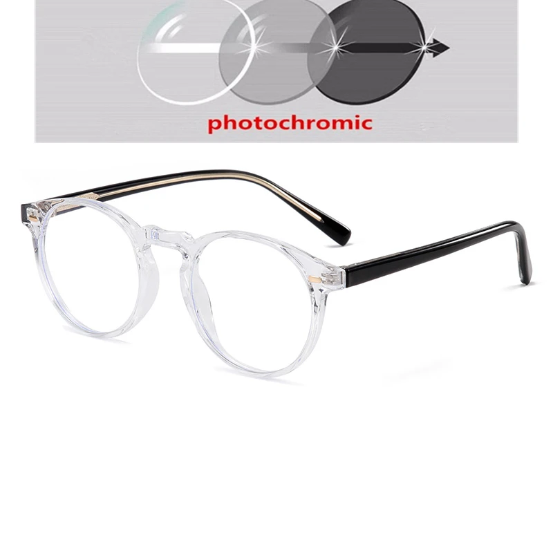 GSBJXZ TR90 Blue Light Blocker Round Nearsighted Eyeglasses Women Men Student Optical Glasses Prescription 0 -0.5 -0.75 To -6.0