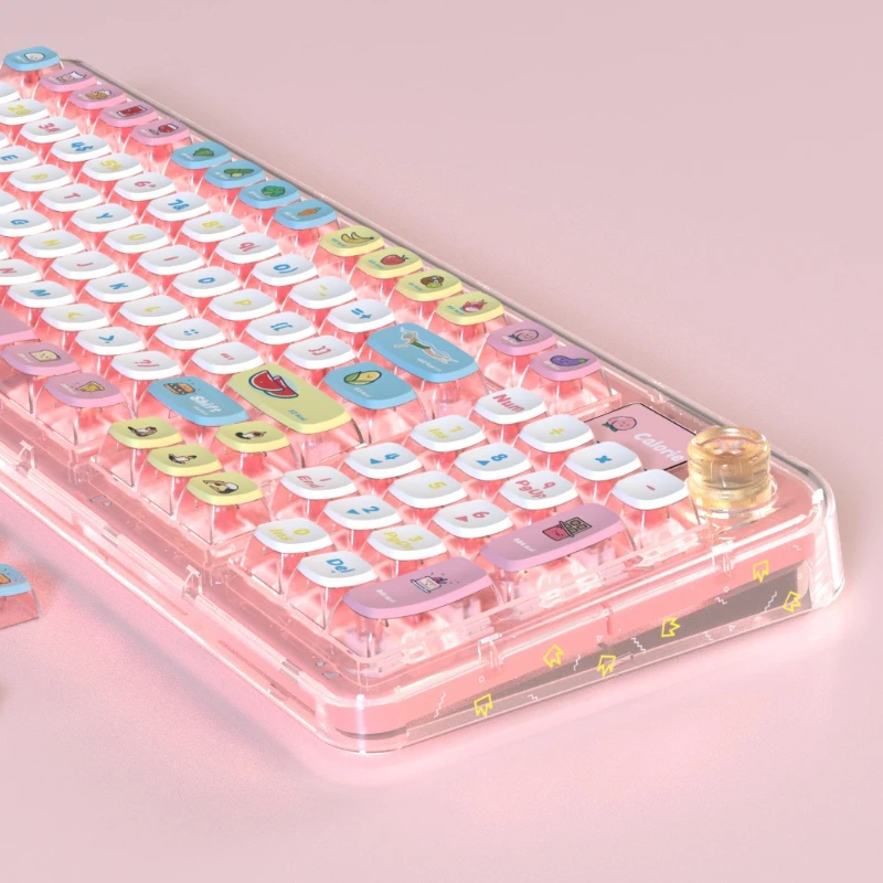 Calorie Theme Keycaps Cute Kawaii Transparent ASA Profile Keycap Anime Gaming Mechanical KeyCap PBT Thermal Sublimation Key Caps