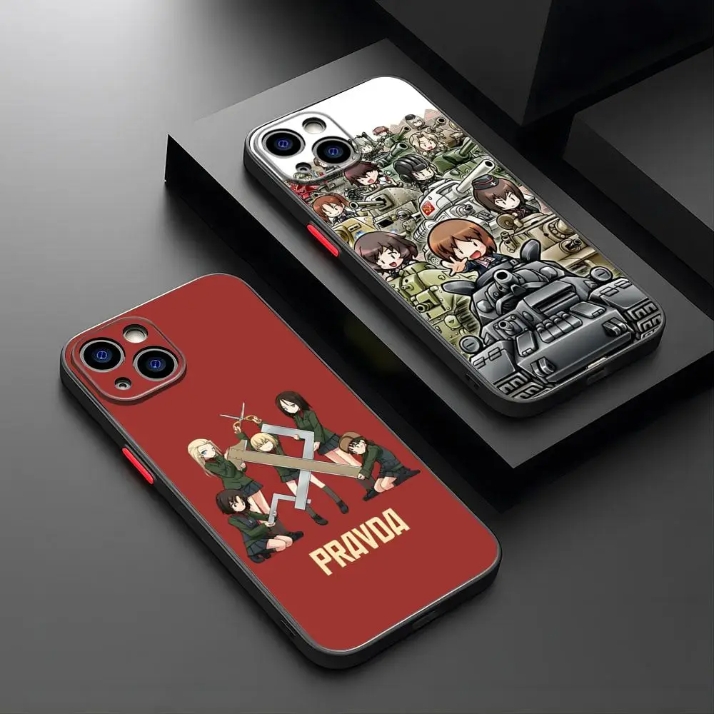 Girls Und Panzer Phone Case For IPhone 15 Pro Max 14 Pro 13 11 12 Mini Xs X Xr 7 8 Plus Se Matte Translucent Back Cover