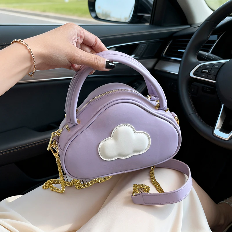 Purple Handbag Small Bag For Women Triangle Design Brand Handbag Fashion Clutch Bag Ladies Chain Crossbody Small Bags Black