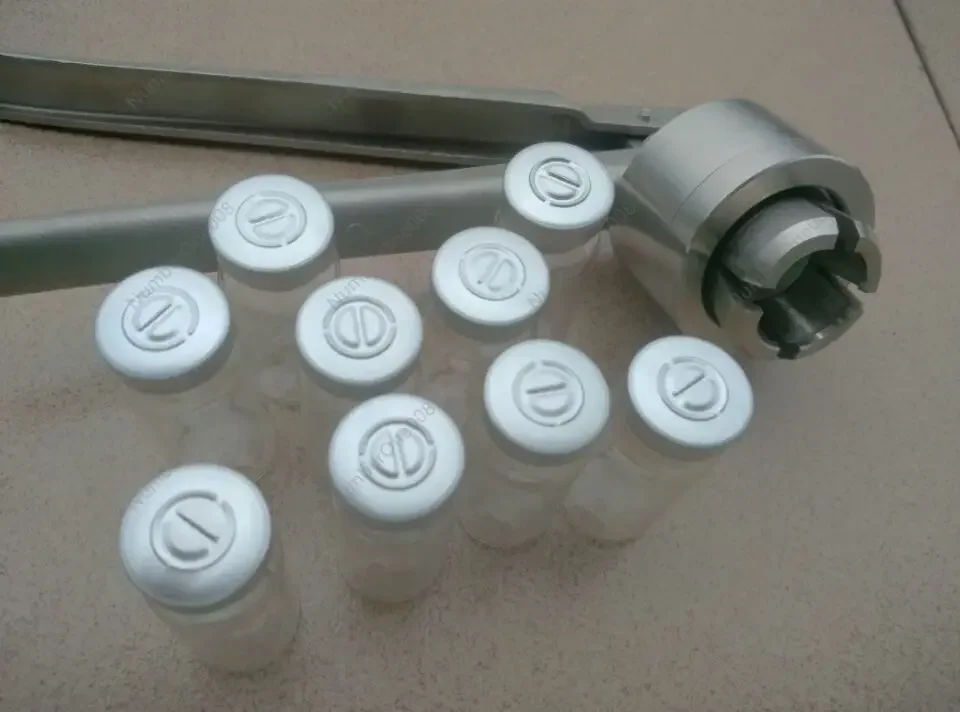 Strumento di crimpatura manuale per fiale di vetro, tappatore in acciaio inossidabile da 13/20 denti per bottiglie di liquidi orali, pinze sigillanti da laboratorio