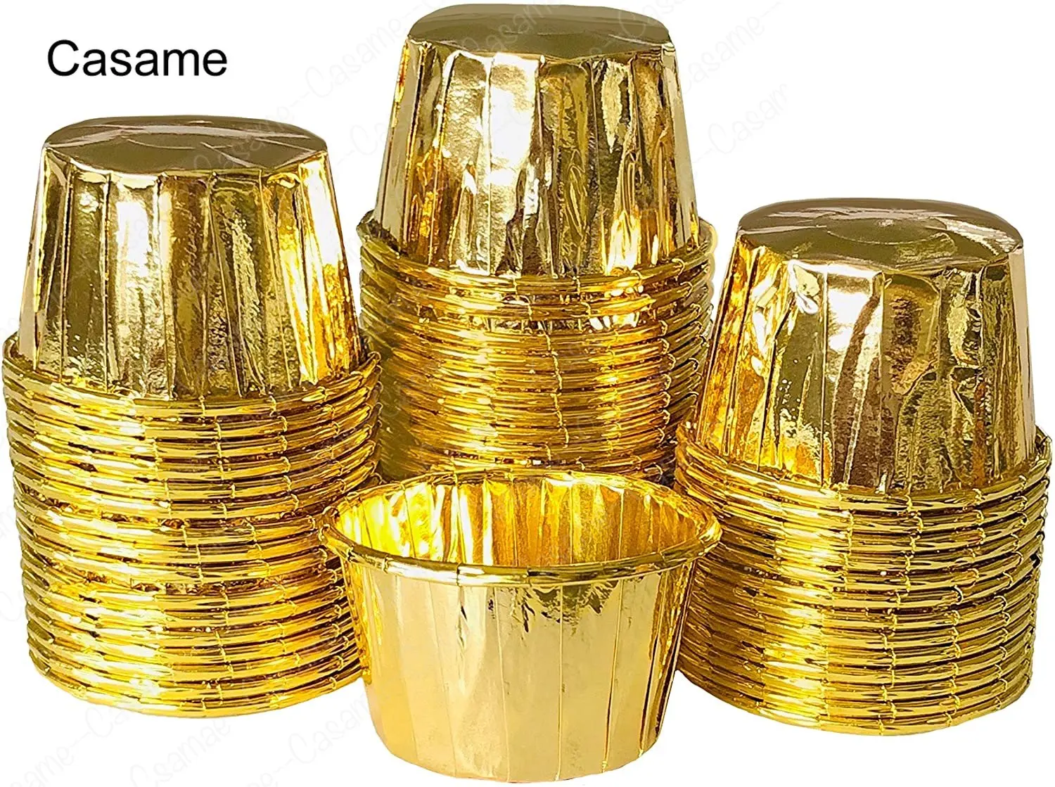 50pcs Large Gold Foil Candy Nut Cups St Patrick\'s Day Mini Baking Liners Gold Cupcakes Cake Decoration Lovely