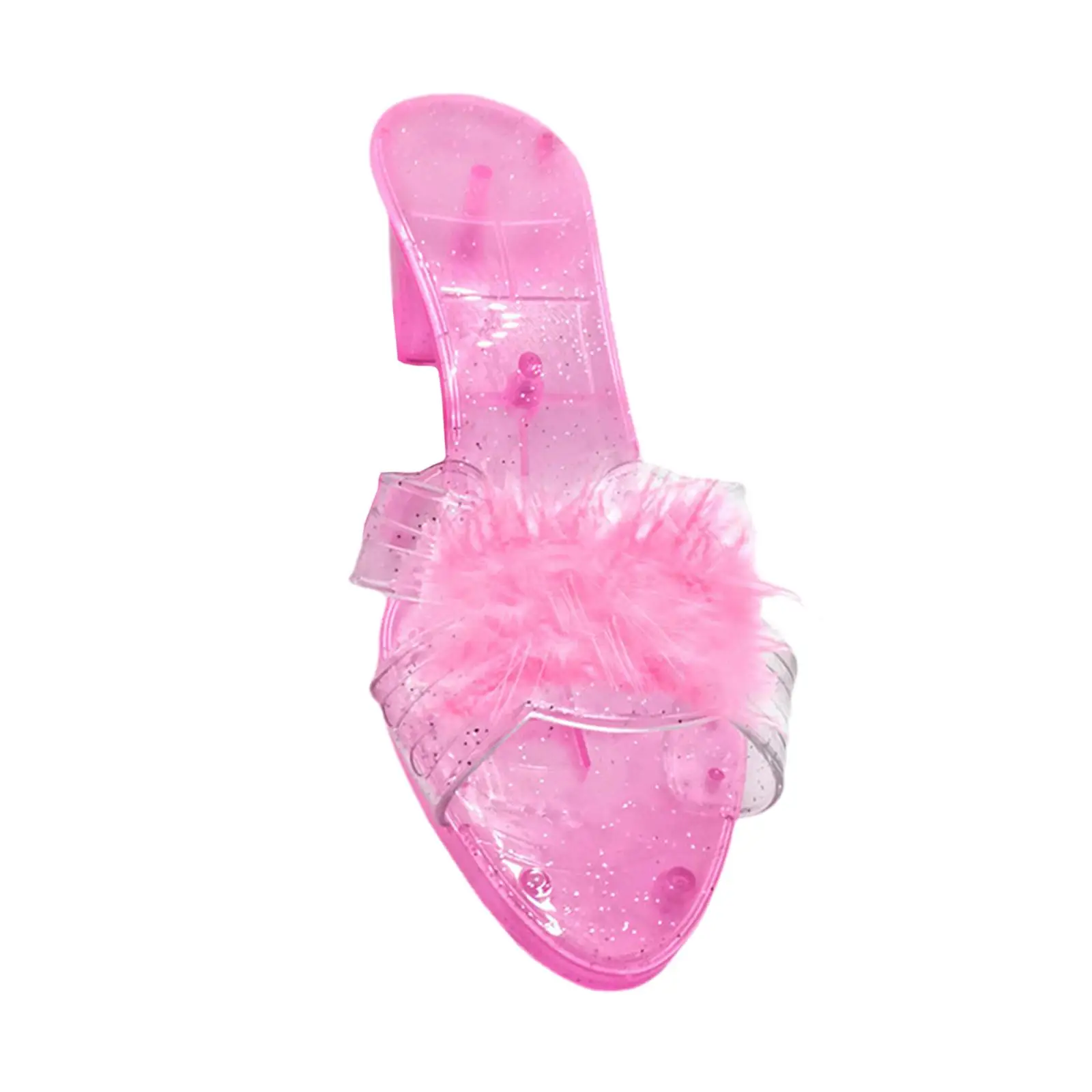 Girls Princess Shoes Cute Jelly Sandals Kids Heels Slip on Fancy Dress Up Party Costume Accessories Role Playing Toy Lightweight