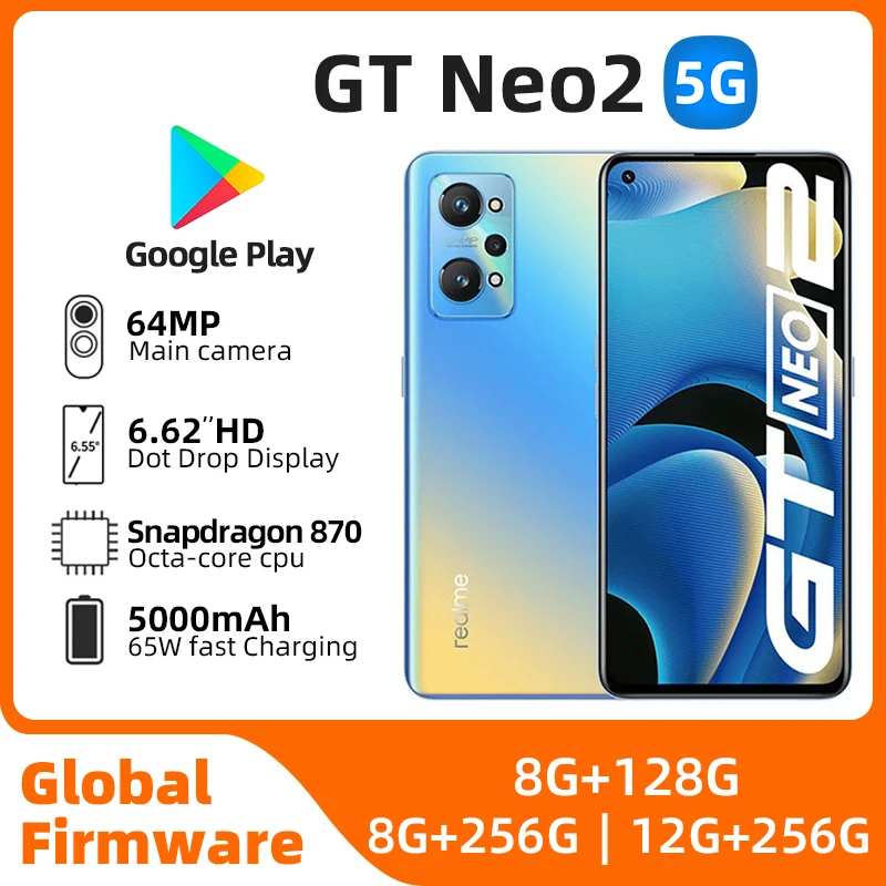 Realme GT Neo2 Android 5G sbloccato 6.62 pollici 256G tutti i colori in buone condizioni telefono usato originale