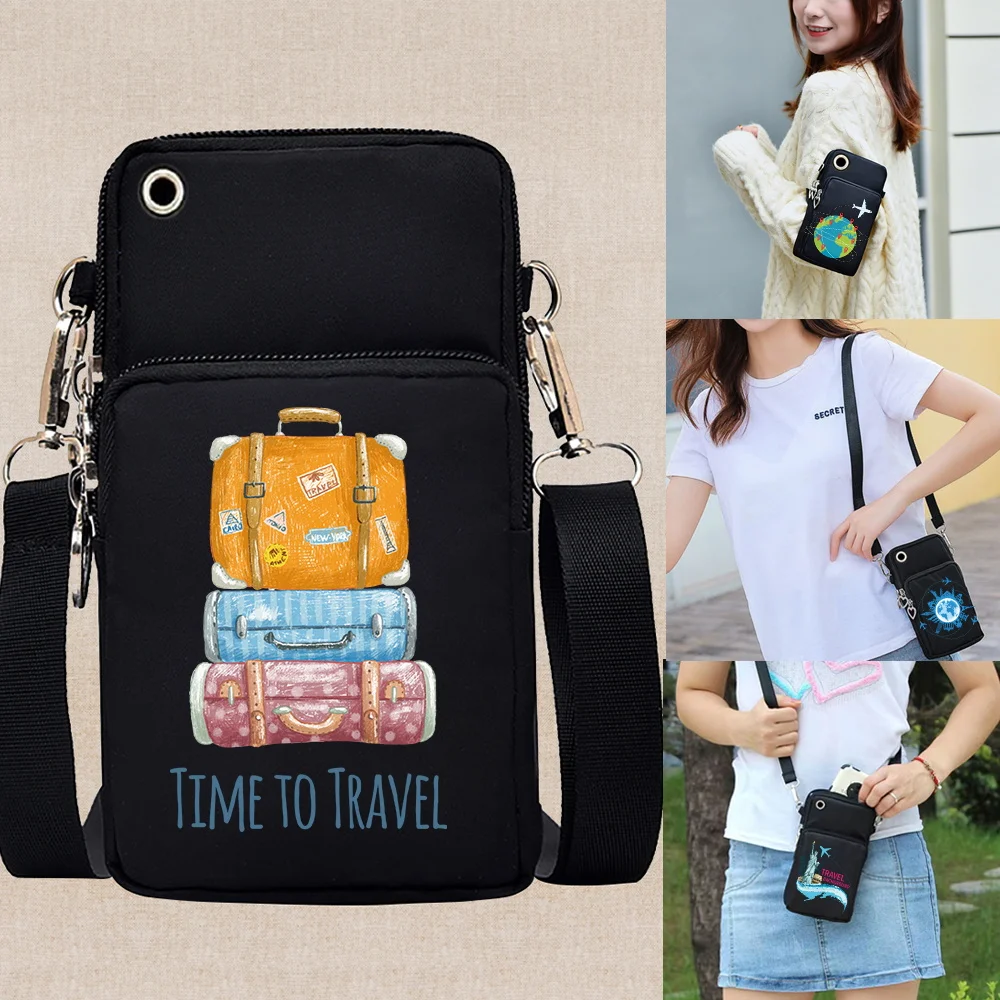 Universal Mobile Phone Bag for Samsung/iPhone/Huawei Case Wallet Outdoor Sport Arm Shoulder Bag Travel Pattern Phone Pouch