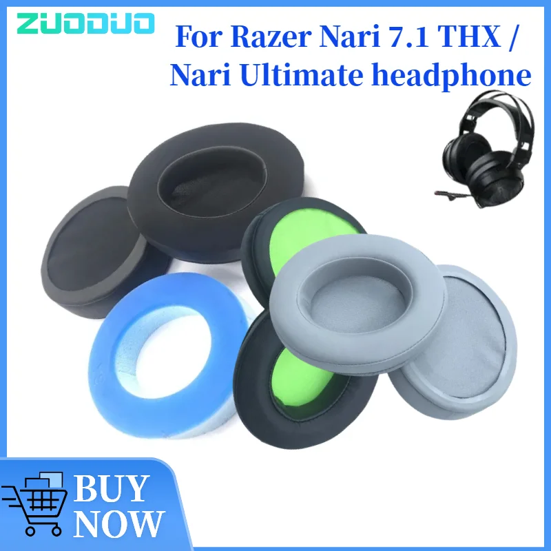 

ZUODUO Leather Sleeve Cooling Gel Replacement Earpad for Razer Nari 7.1 THX / Nari Ultimate Headphone