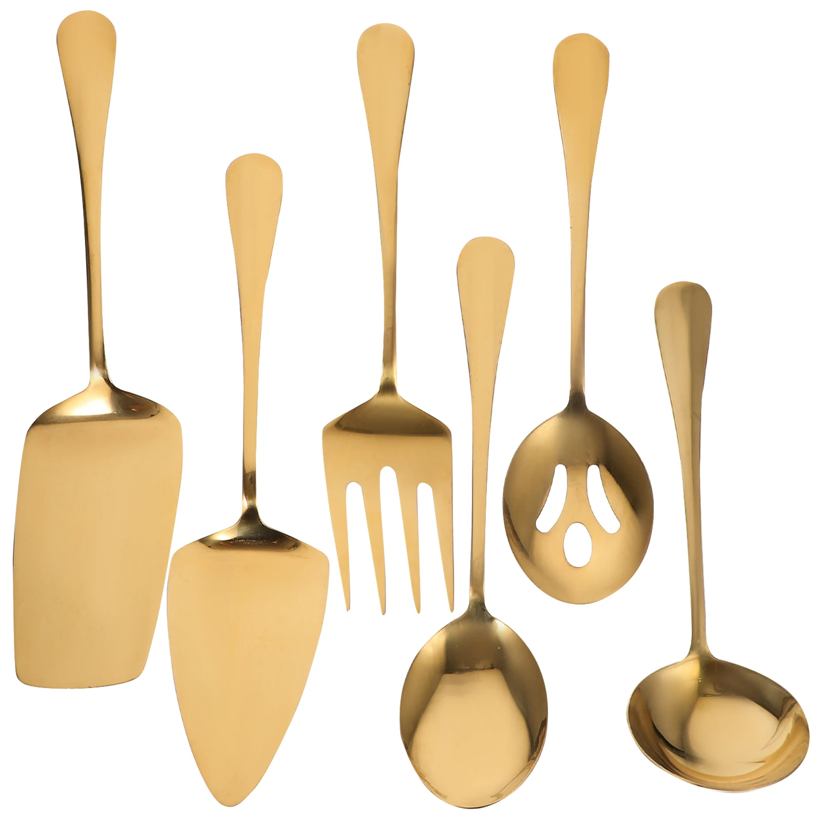 

1 Set Stainless Steel Golden Shared Spoon Fork Cutter Kit Reusable Flatware For Camping Picnic Travel Outdoor Indoor Dining