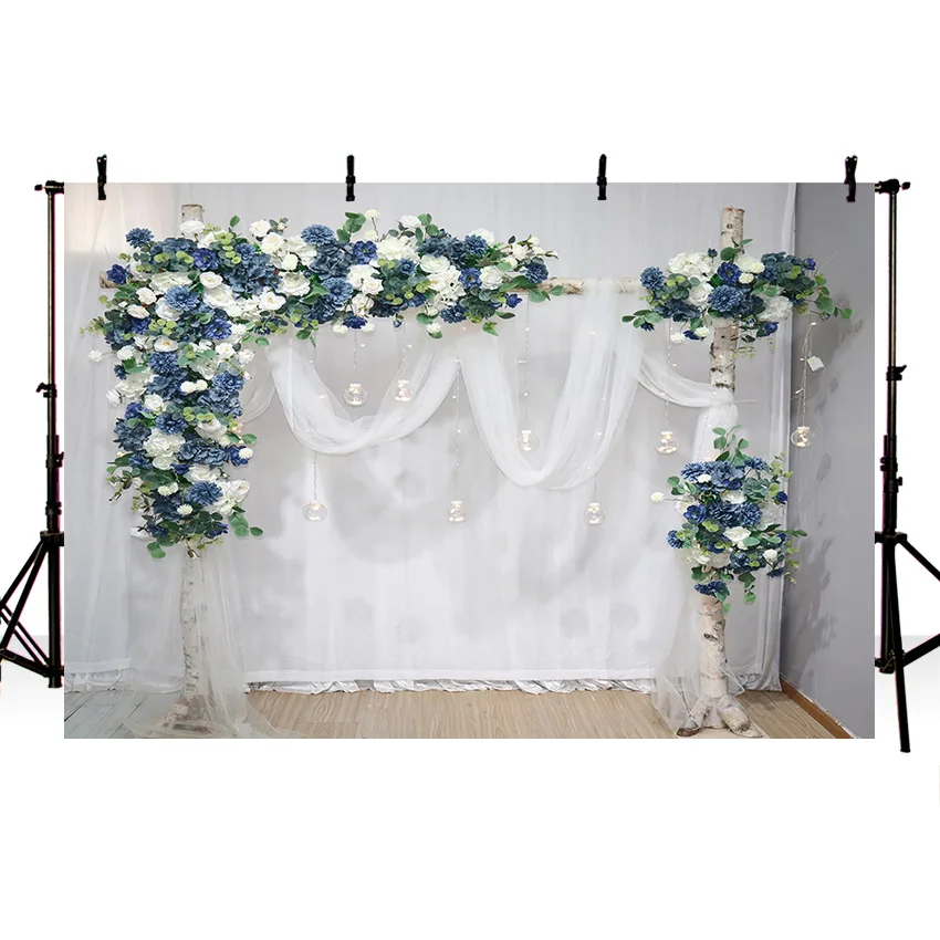 Mehofond Curtain Flower Backdrop Bridal Shower Wedding Photozone Engagement kids Birthday Party Background Banner Photo Studio