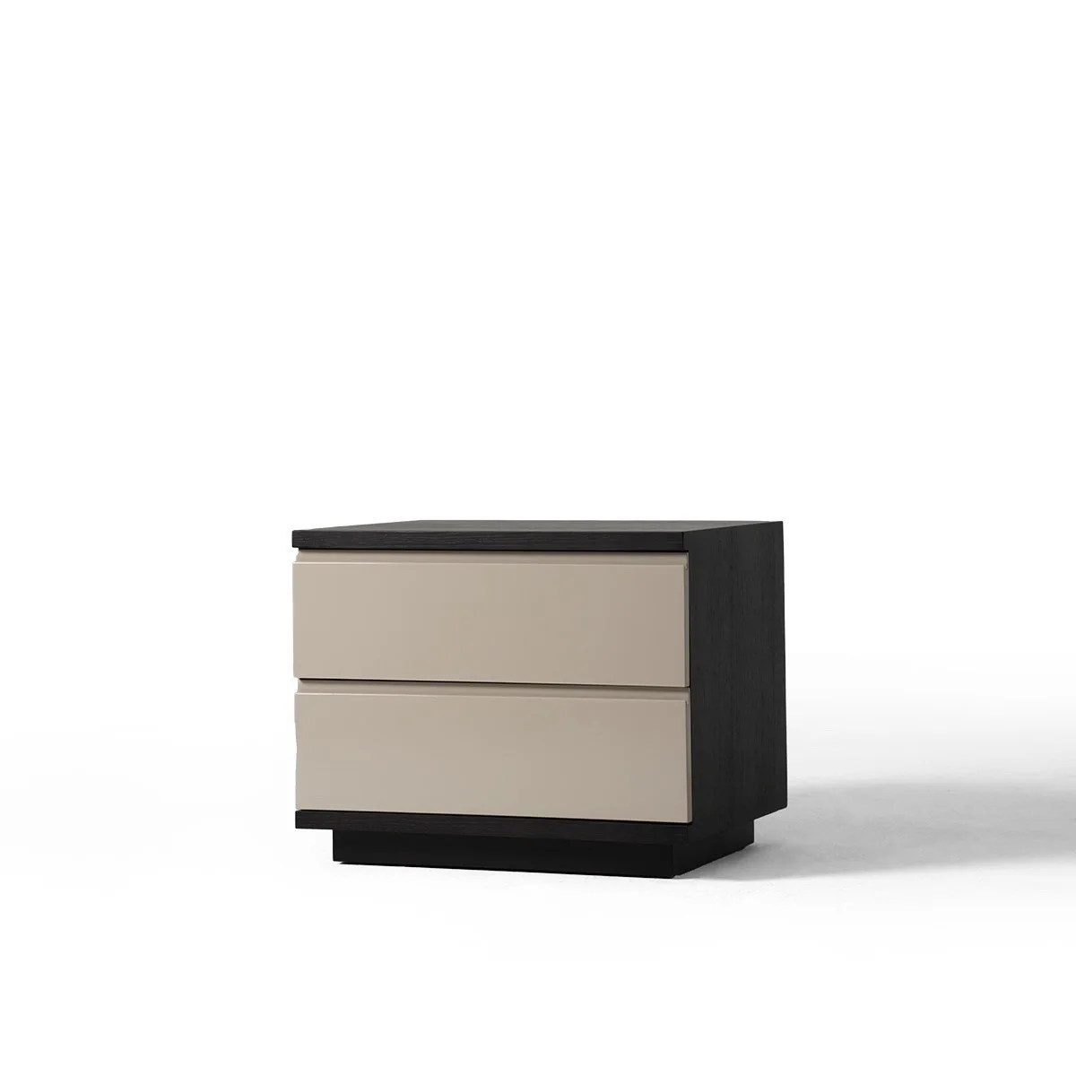 

Minimalist, smoky color, bedside table, solid wood, paint, bedside, modern, light luxury, double drawer cabinet