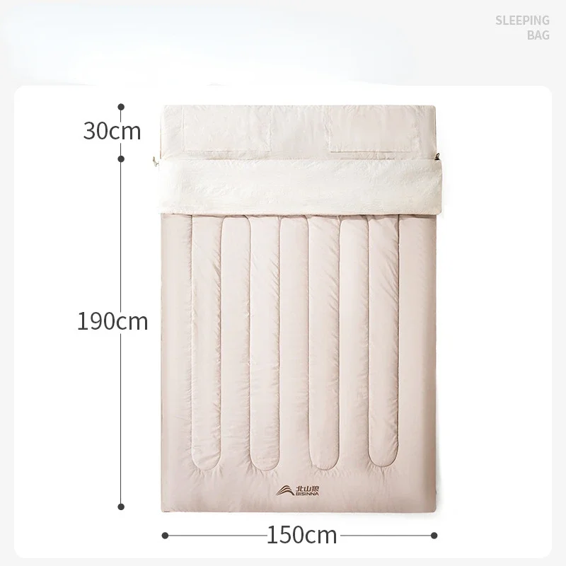 2-3 Person (190+30)*150cm Camping Family Sleeping Bag Spring Summer Autumn Envelope Adult Outdoor Portable Indoor Household Car