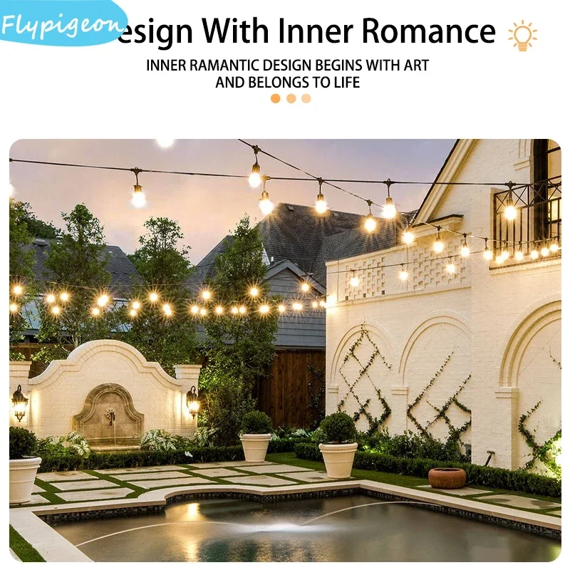 

Waterproof Shatterproof LED String Lights Outdoor Connectable LED Bulb for Patio Terrace Pub Party Christmas Decor String Light