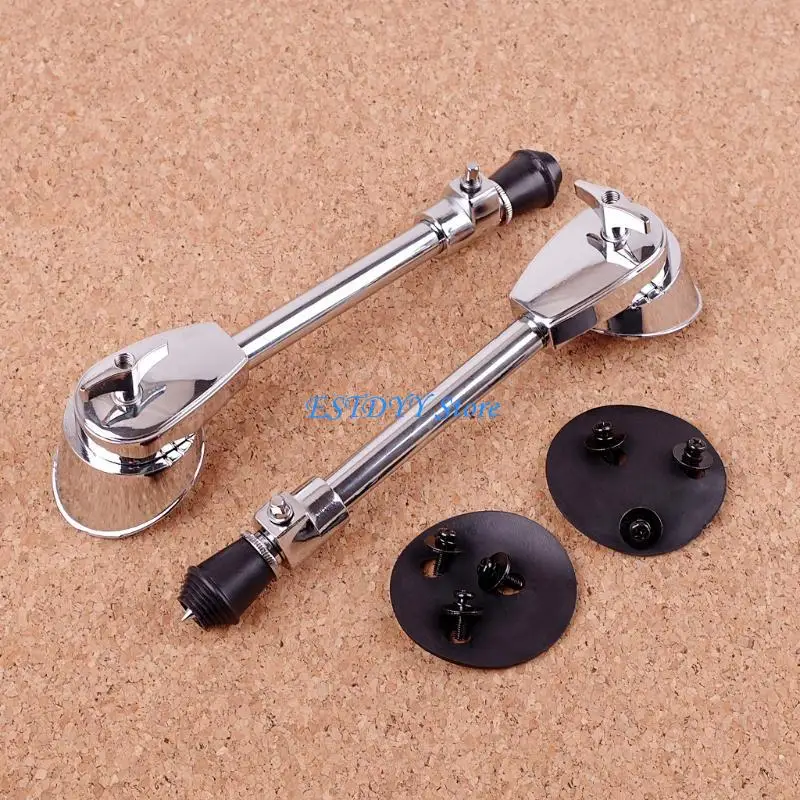 

G6DE 2pcs Bass Drum Spurs Anti-Rust Adjustable Stand Legs Feet Percussion Accessories