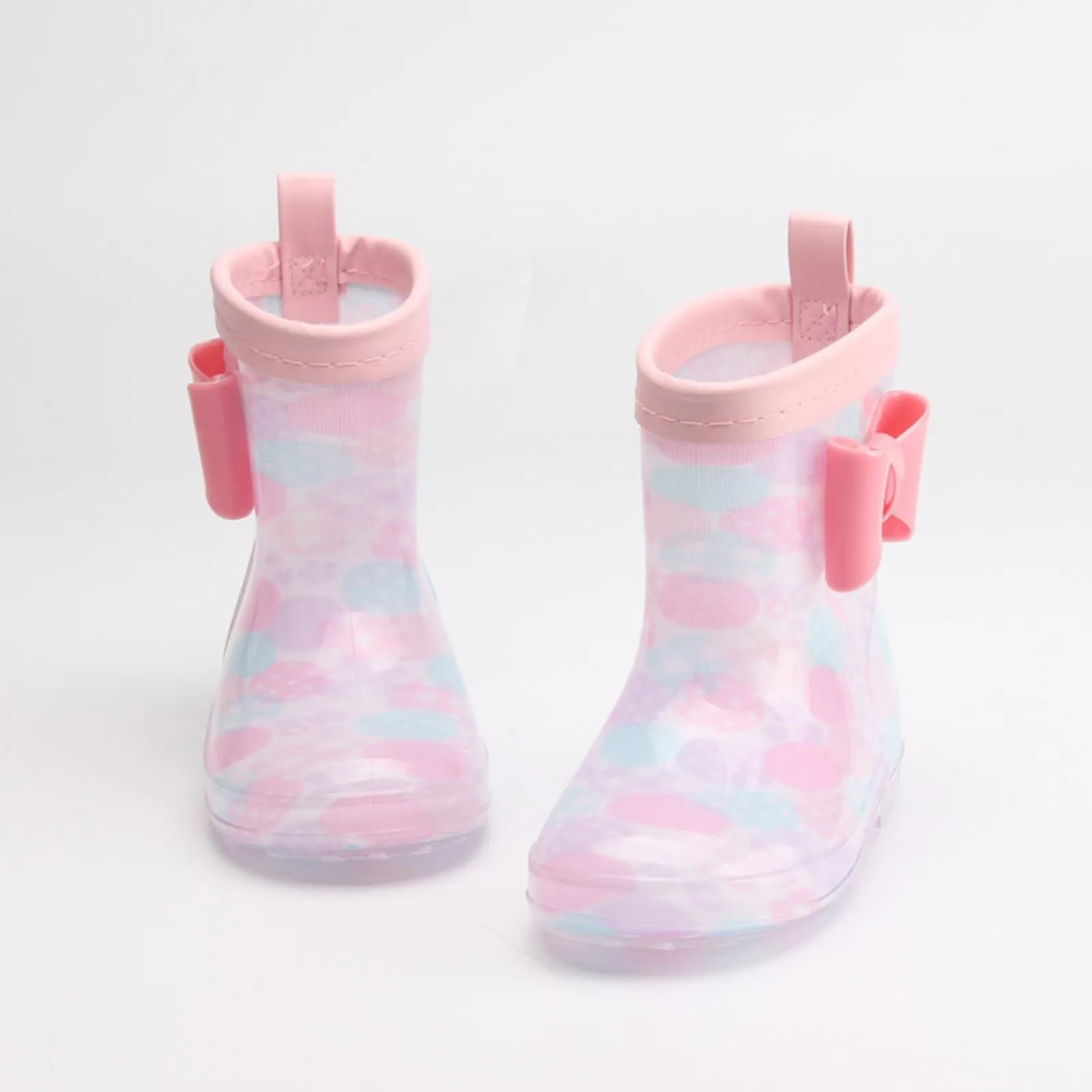 Children Rain Shoes PVC Mid-Calf Baby Rainboots Kids Rubber Shoes Boys Girls Waterproof Anti-Slippery Water boots