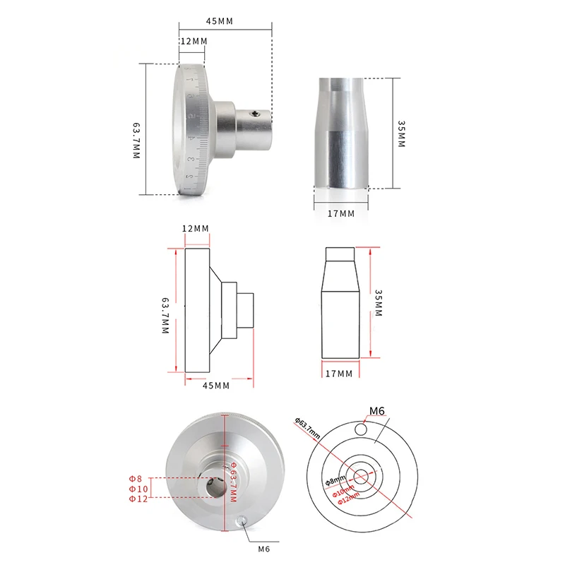 Machine Tool Metal Laser Scale Handwheel Special For Manual Sliding Table Tools Graduated Handle Rocker