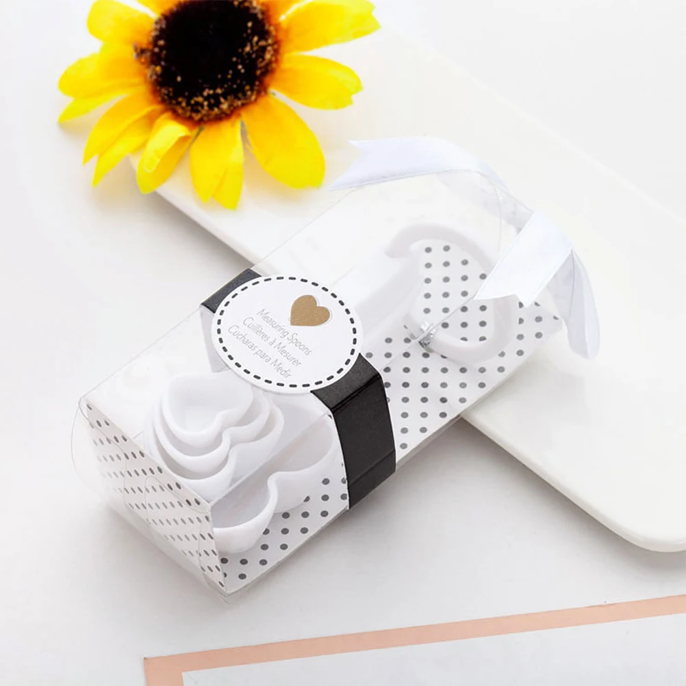 

Heart-Shaped Measuring Spoons Plastic Tableware Coffee Tea Dessert Scoops Ergonomic Handle for Home Use Ice Cream