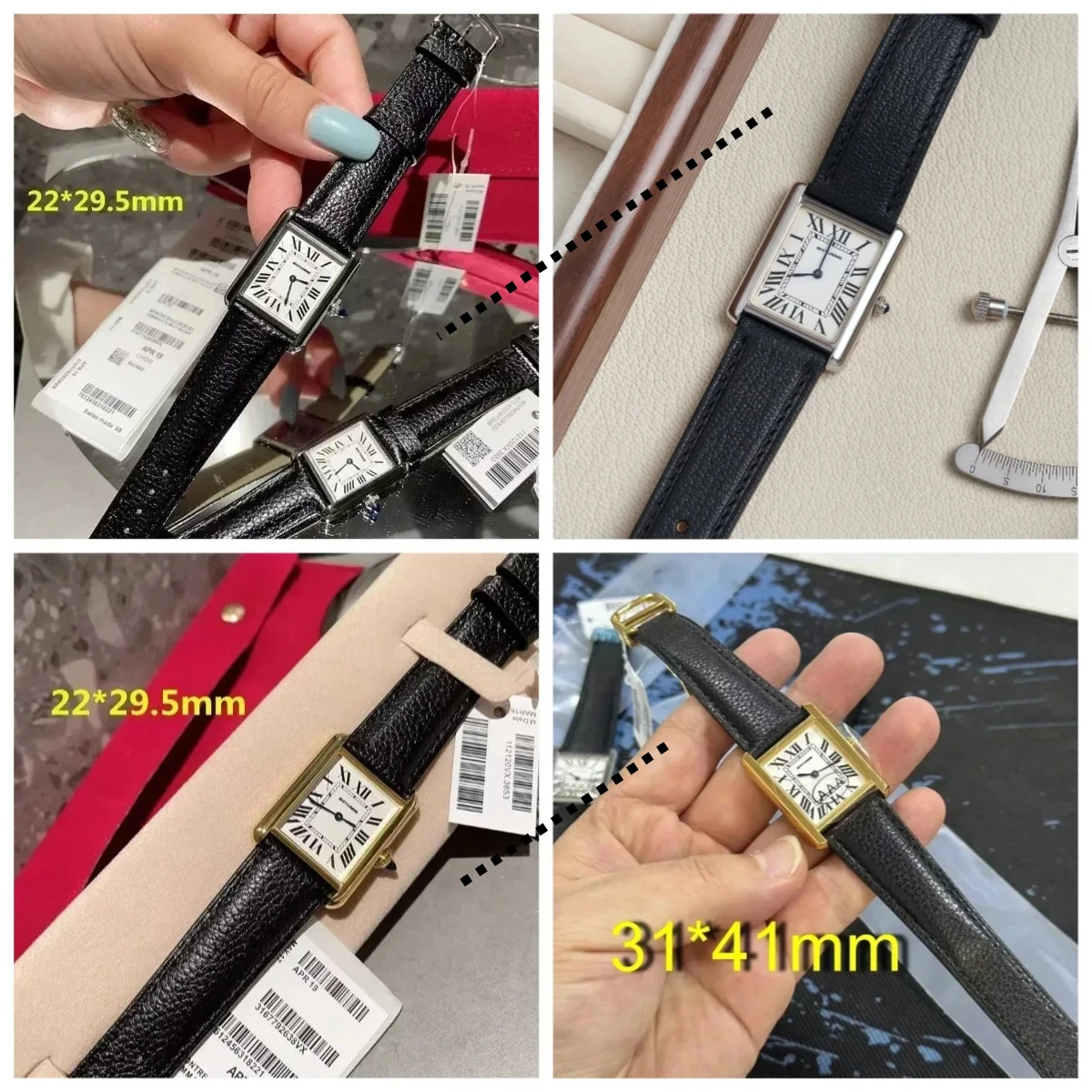 

A81 Store Quartz Movement Men's Watch Women's Fashion Square Vest Simple Black Leather Silver Watch