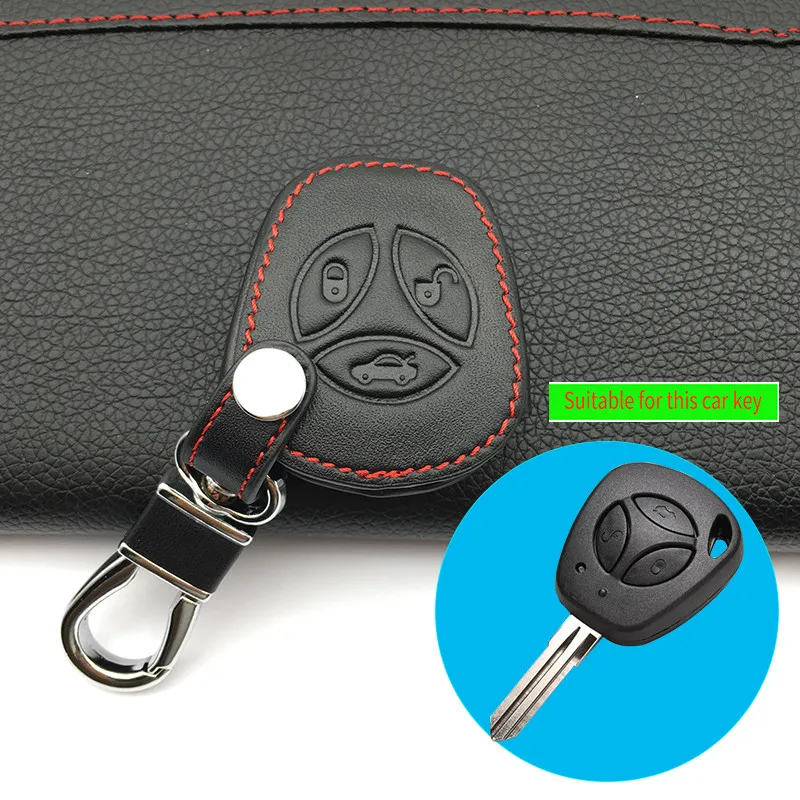 Exquisite Genuine Leather Case Cover Key For Sport Sedan Lada Priora Kalina Granta Vesta X-Ray X-ray 3 buttons protect shell