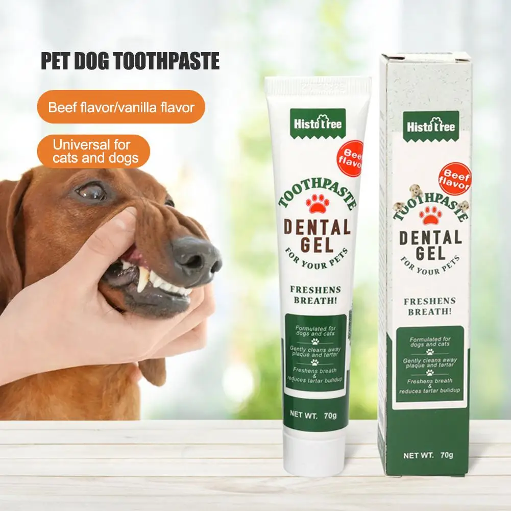 Pet Dog Tootpaste Cleaning Supplies Vanilla Beef Flavor Dog Toothpaste Pet E3c9