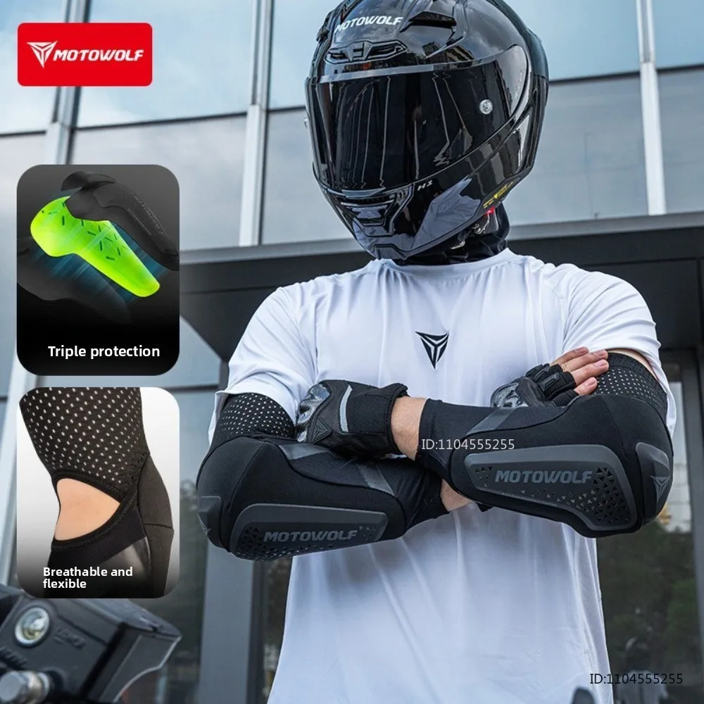 Motorcycle Elbow Pads Elastic Breathable MTB Cycling Elbow Protector Motocross Elbow Protector Arm Sleeve Motorcyclist Equipment