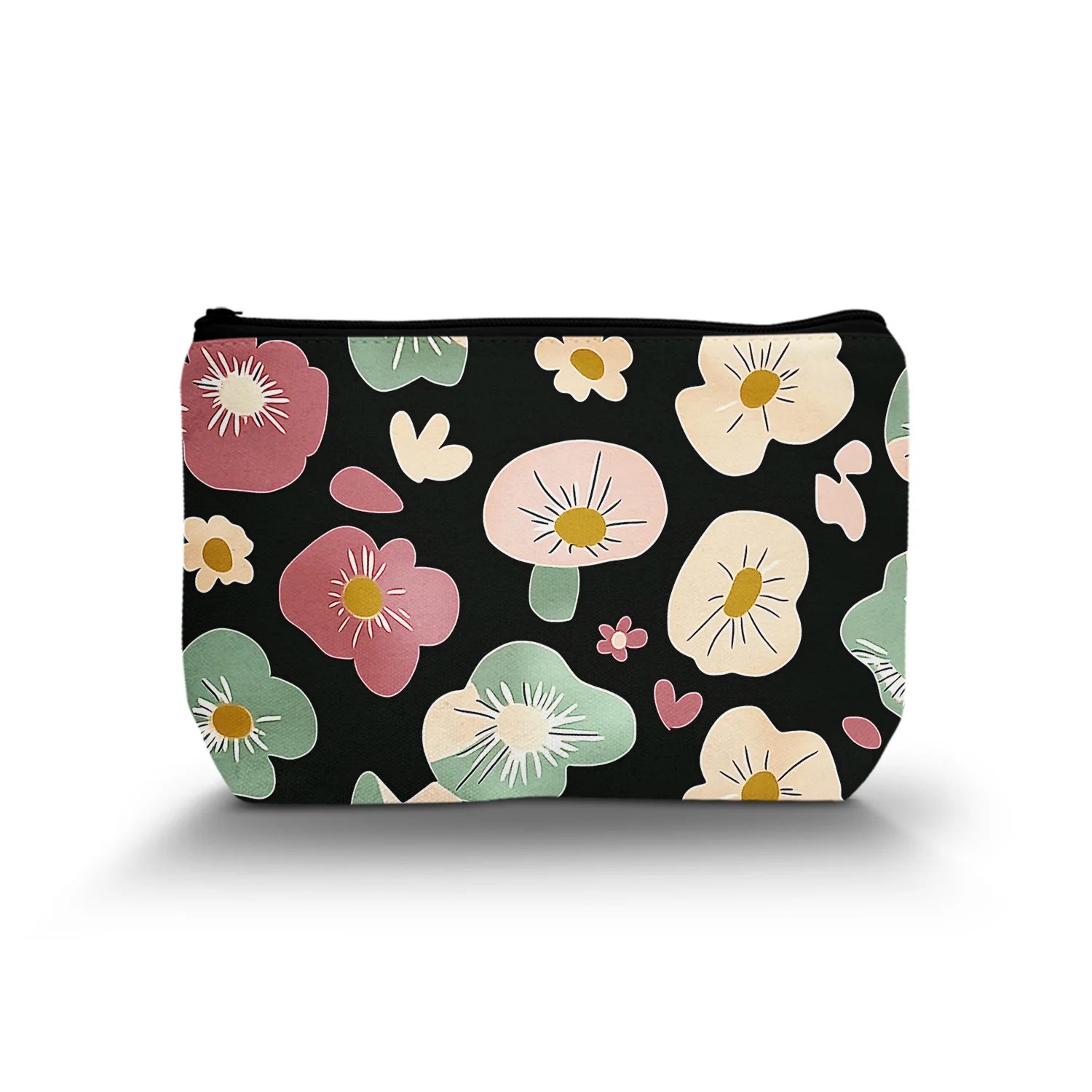 1Pc Floral Makeup Bag Wildflower Pattern Makeup Bag Makeup Bag With Zipper Aesthetic Makeup Bag Perfect Gift For Sisters