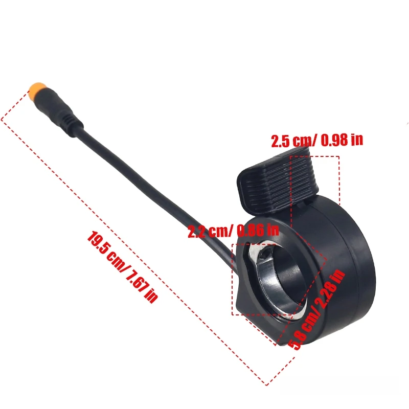 Neues Daumengashebel-Geschwindigkeitsregler-Zubehör, wasserdichter Anschluss für Elektroroller, E-Bike, rechter/linker Daumengashebel – Detail 1