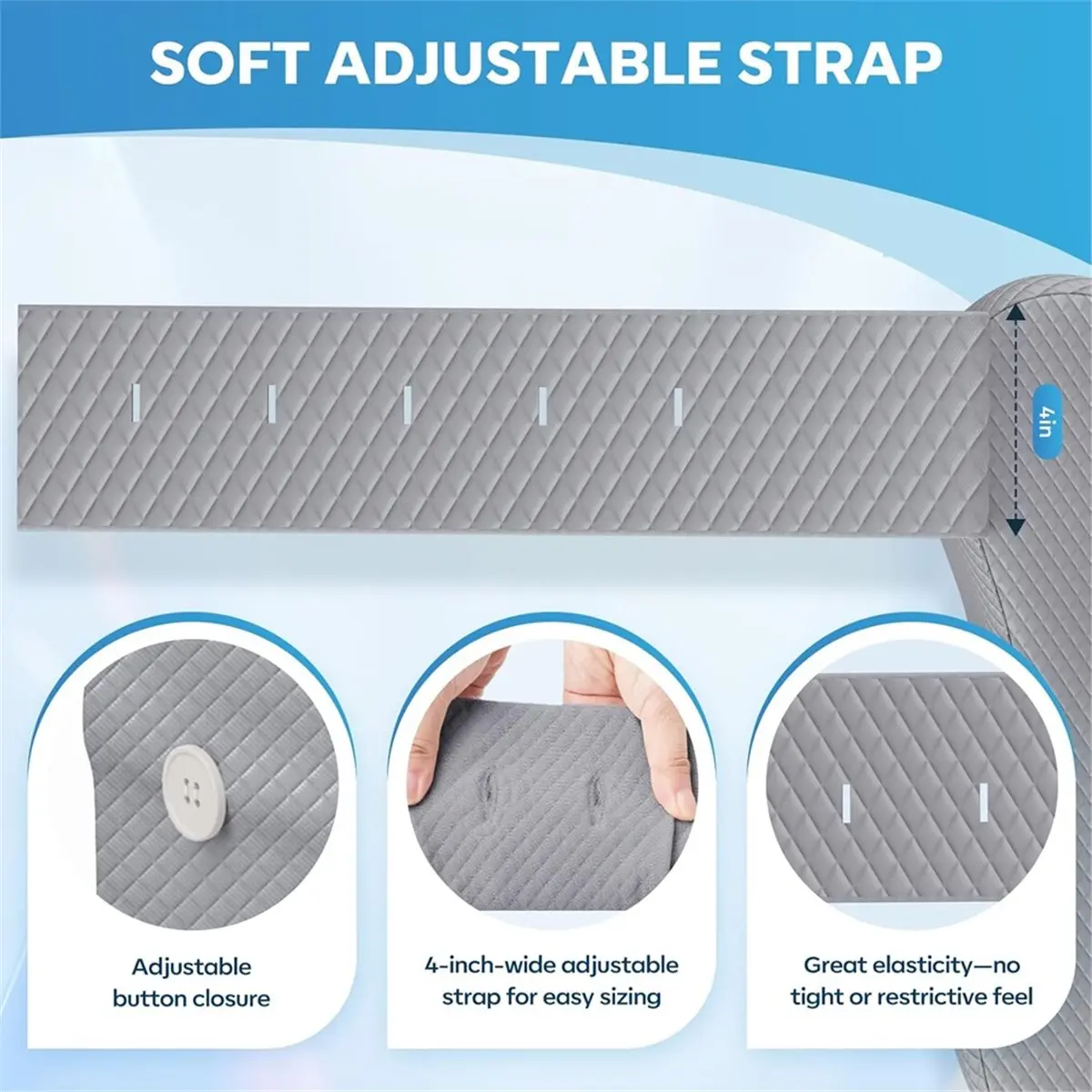 

Knee Pillow for Side Sleepers with Adjustable Strap - Memory Foam Leg Cushion, Comfortable Sleeping Support