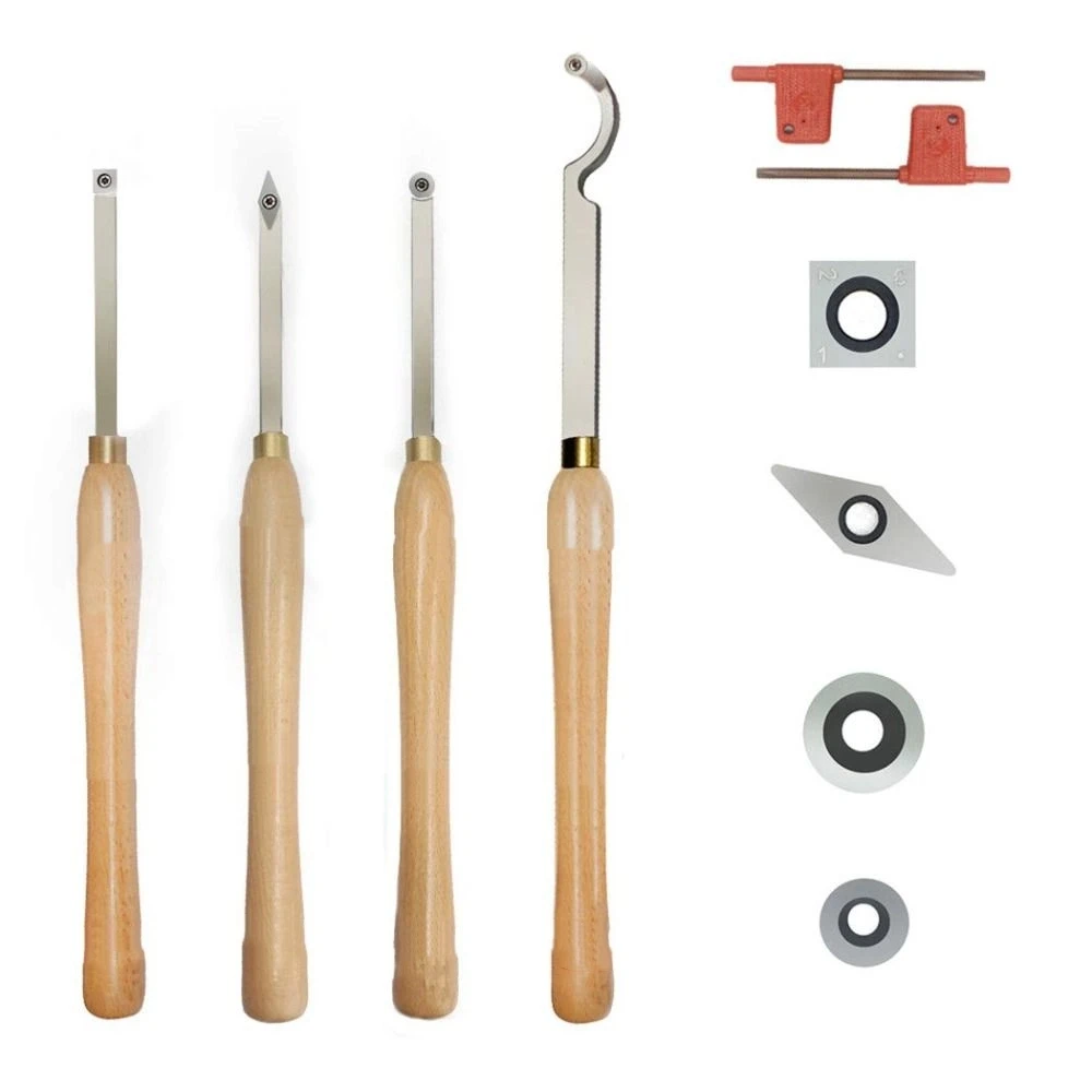

Hard Alloy Pointed Tip Wood Lathe Tool Set Wood Bending Ergonomic Handle Lathe Turning Tools Rotating Sturdy Lathe Tool Bar DIY
