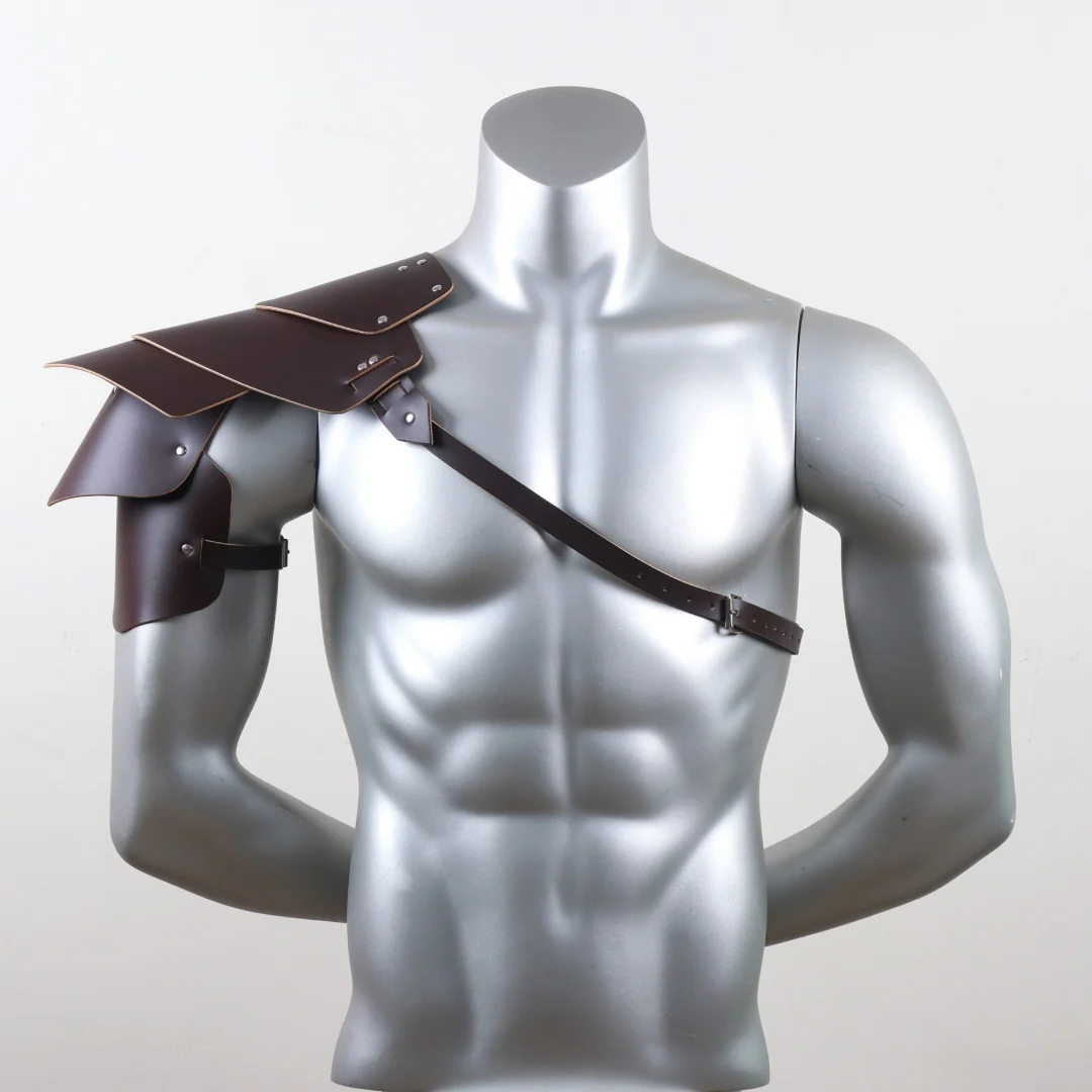 Medieval Armor PU Leather Harness Man Gothic Shoulder Belt Armour Viking Warrior Knight Cosplay Costume Renaissance Accessories