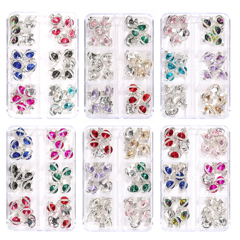 

1Box Glass Crystal Rhinestones Saturn Planet Nail Jewel Diamond Nail Charms DIY Nails Accessories Art Decoration Nail Supplies