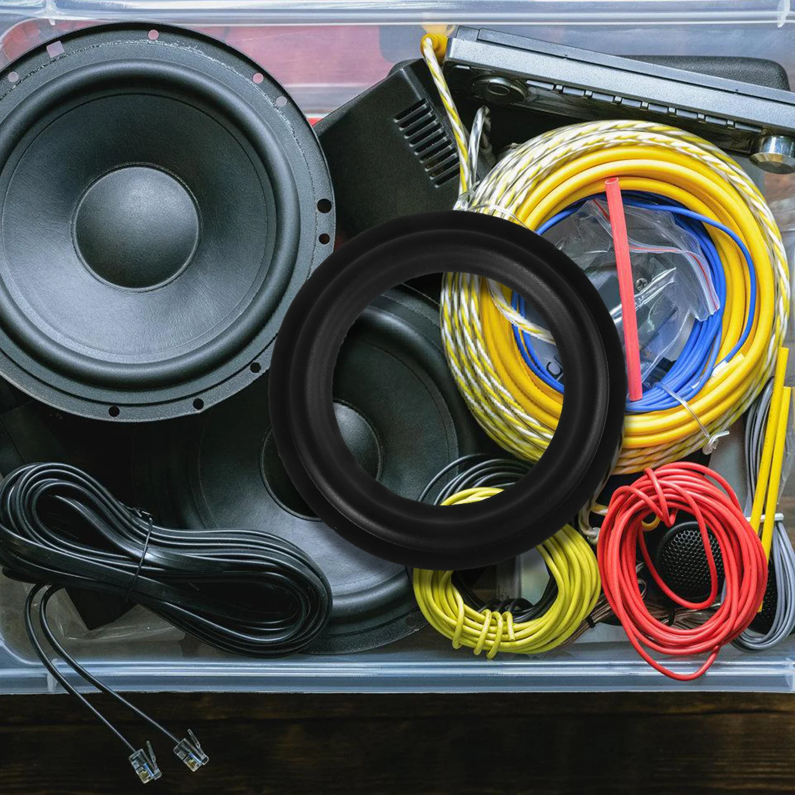 

5Pcs Speaker Surround Rings Rubber Edge Replacement 4.5 Inch High Fidelity Sound Speaker Repair Kit for Home Professional Audio