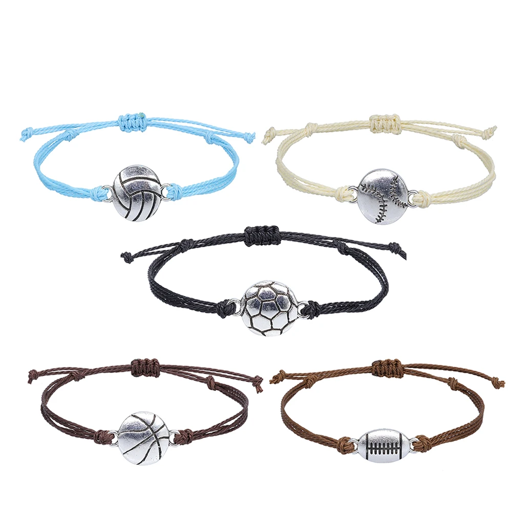 

Wristband Sports Ball Bracelet Gifts Adjustable Baseball Bracelets Basketball Braclet