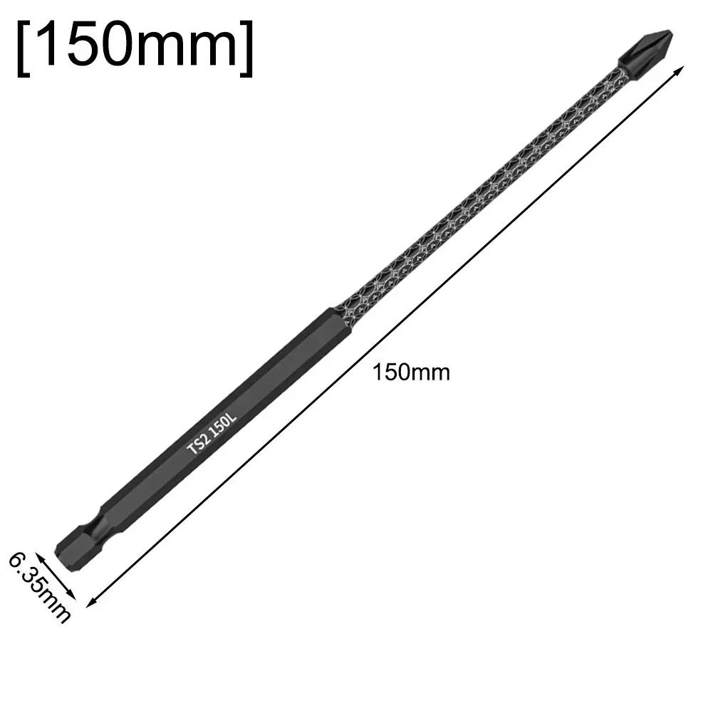 1pc Cross Magnetic Screwdriver Bit Alloy Steel Anti-Slip Long Drill Bits PH2 FOR Electric Screwdrivers Hand Drills Power Tool