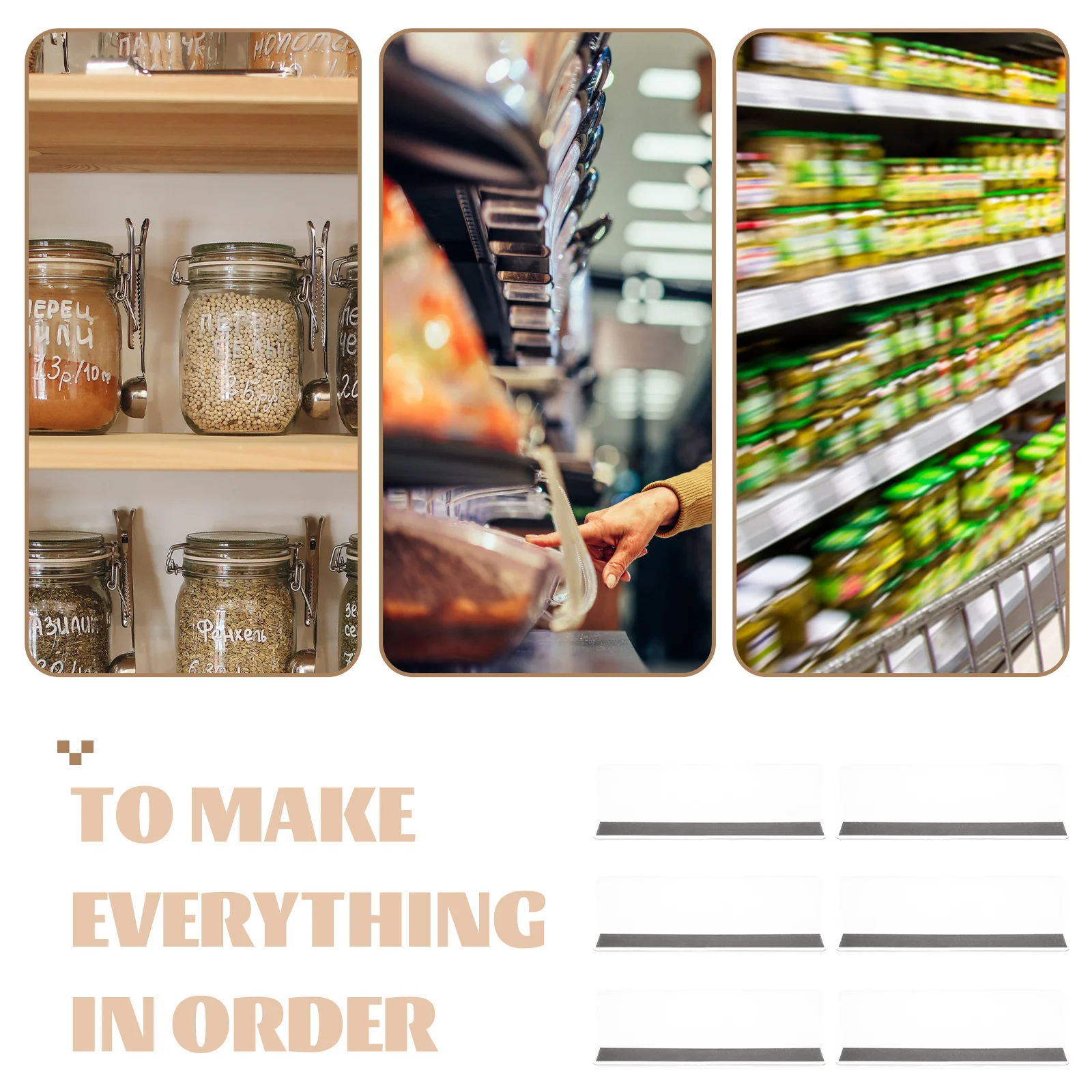 

6pcs Magnetic Shelf Dividers 20x4 3x7 5cm Transparent PVC L Shape Storage Organizer Supermarket Grocery Clear Separator