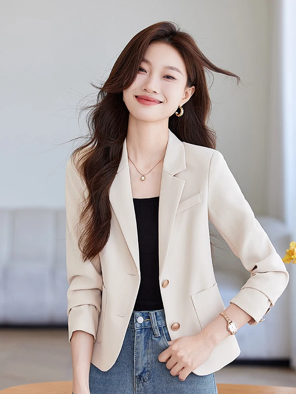 Wine Red Short Suit Jacket Women's Autumn 2026 New Professional High-End Small Size Businesswoman's  Top