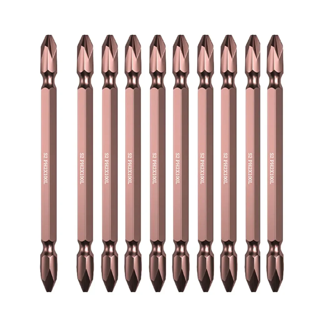 

10pcs Double Head PH2 Screwdriver Bit Set Chrome Vanadium Alloy Steel 1/4'' Inch Hex PH2 Batch Head Electric Screwdriver Bits