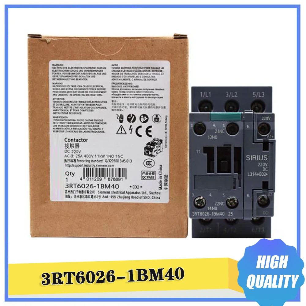 3RT6026-1BM40 220V DC For SIEMENS Elevator Contactor