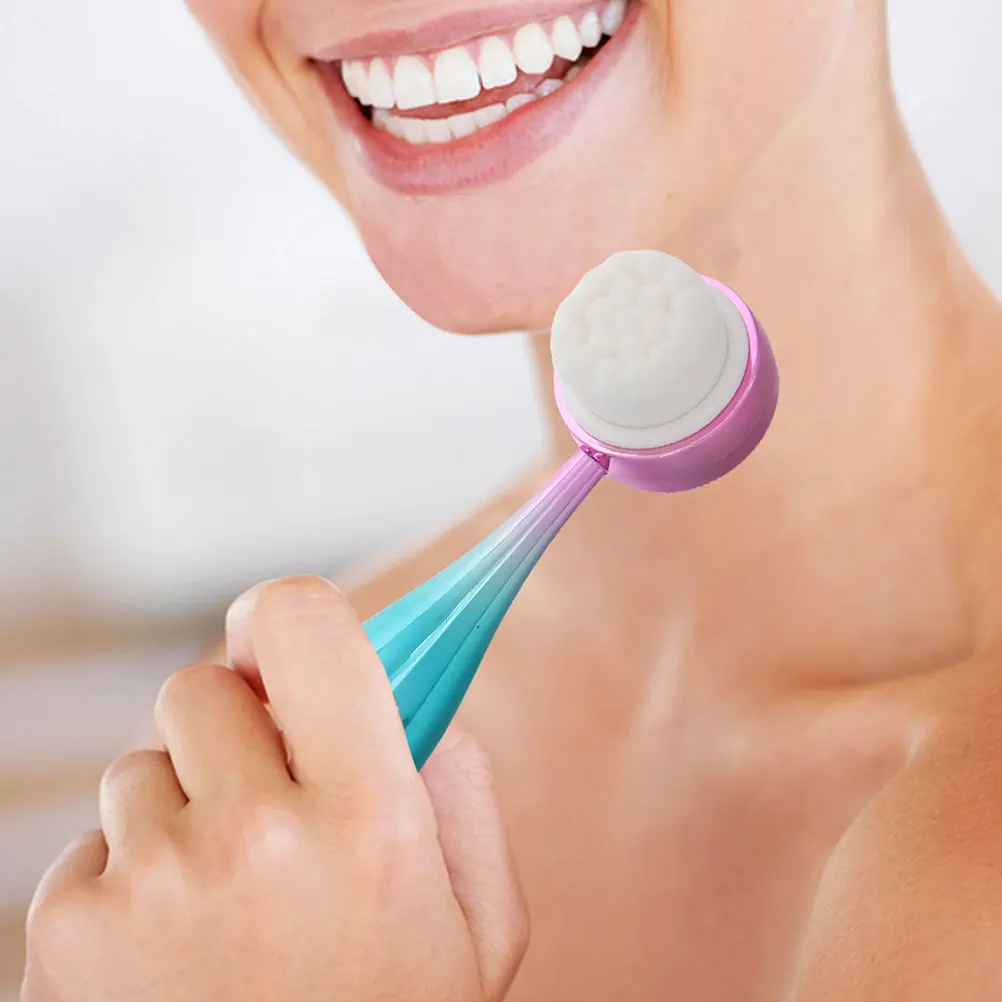 

2pcs Silicone Face Scrubber Dual-Sided Face Cleaning Brush Exfoliator Massager Deep Cleansing Dead Skin Removal Facial Cleansing