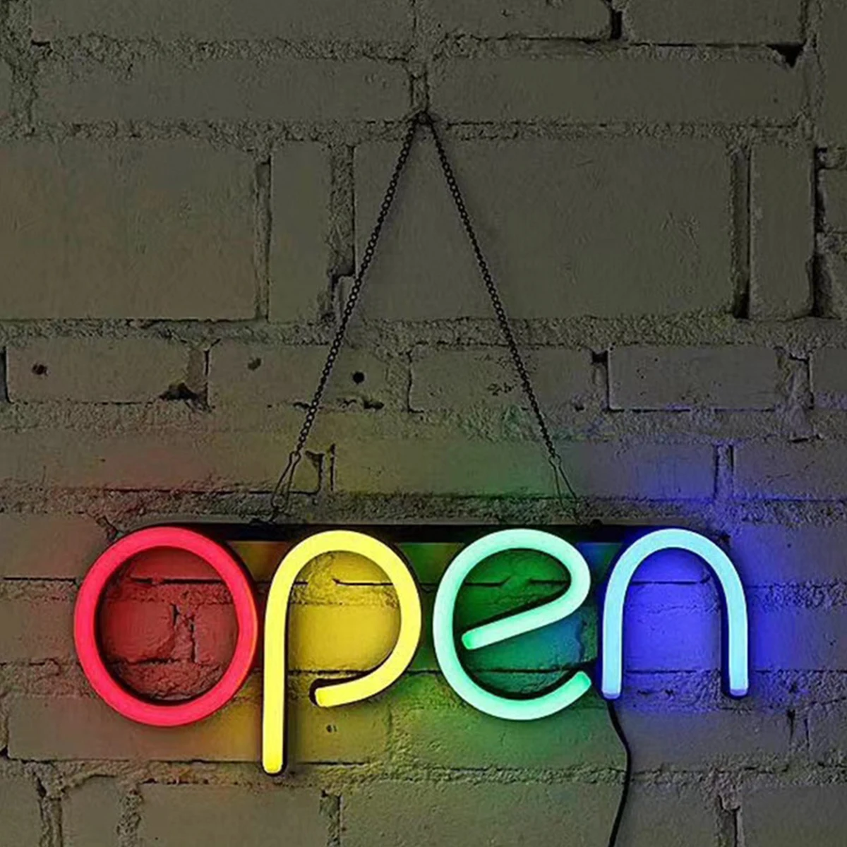 Colorful Lighted Sign LED Open Neon Light Decor Illuminated Letter Lights Battery/USB Powered Neon Light For Bar Coffee Shop