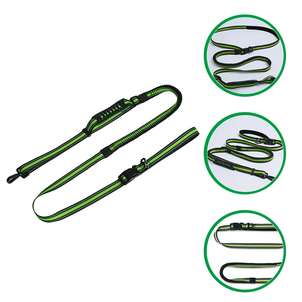 

Reflective Traction Waist Leash for Dog Walking Running H Belt Nylon Medium Small Fluorescent Green Dog Leash Durable Pet