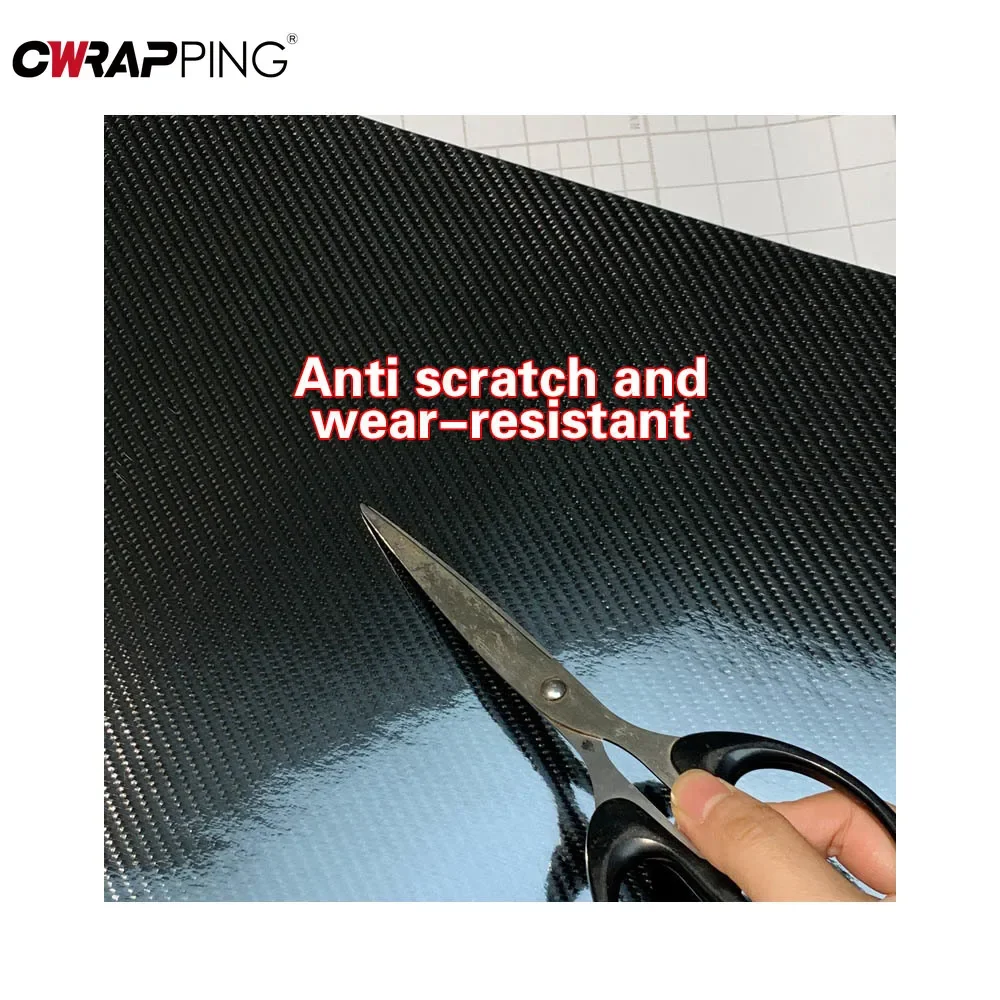 7D Carbon Fiber Car Film Decorative Sticker Anti Scratch Protective Film Universal Self Adhesive Car-Styling Trim Accessories