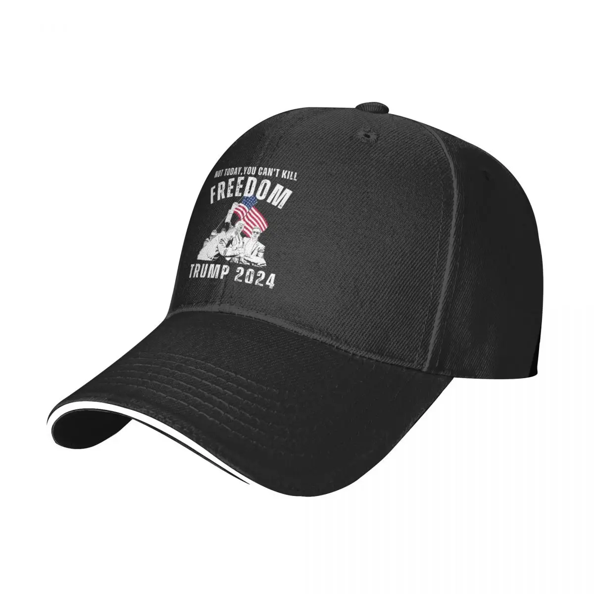 Not Today You Can't Kill Freedom Trump 2024 Baseball Caps Vintage Trump Shot Fight 2024 Sandwich Caps Unisex Headwear Sport