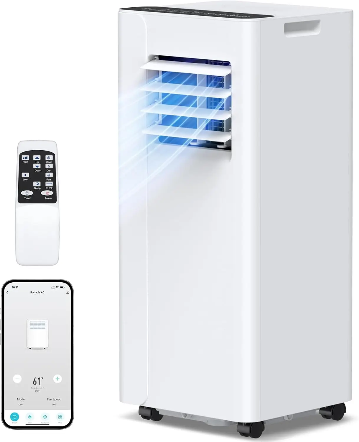 Portable Air Conditioner 16000 BTU, Smart WiFi APP & Remote Control, 5-in-1 AC Unit Cools up to 750 Sq.Ft, 40dB Ultra Quiet Dehu