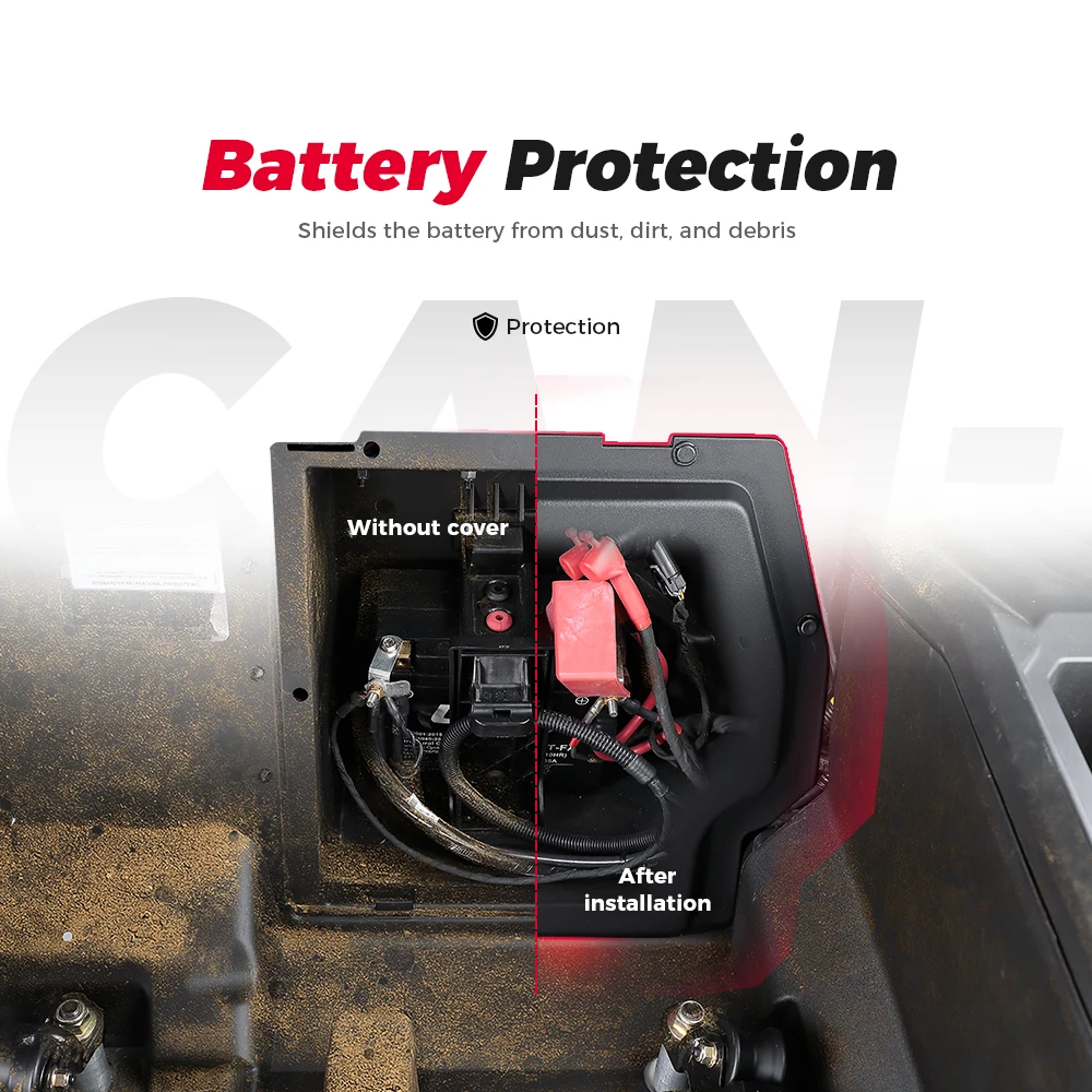 Black Plastic Battery Cover Kit For Can-am Maverick X3 Max R RR 4x4 XMR XDS XRC XRS DS RS Turbo DPS 900 HO 2017-2025 2/4 Door view 4