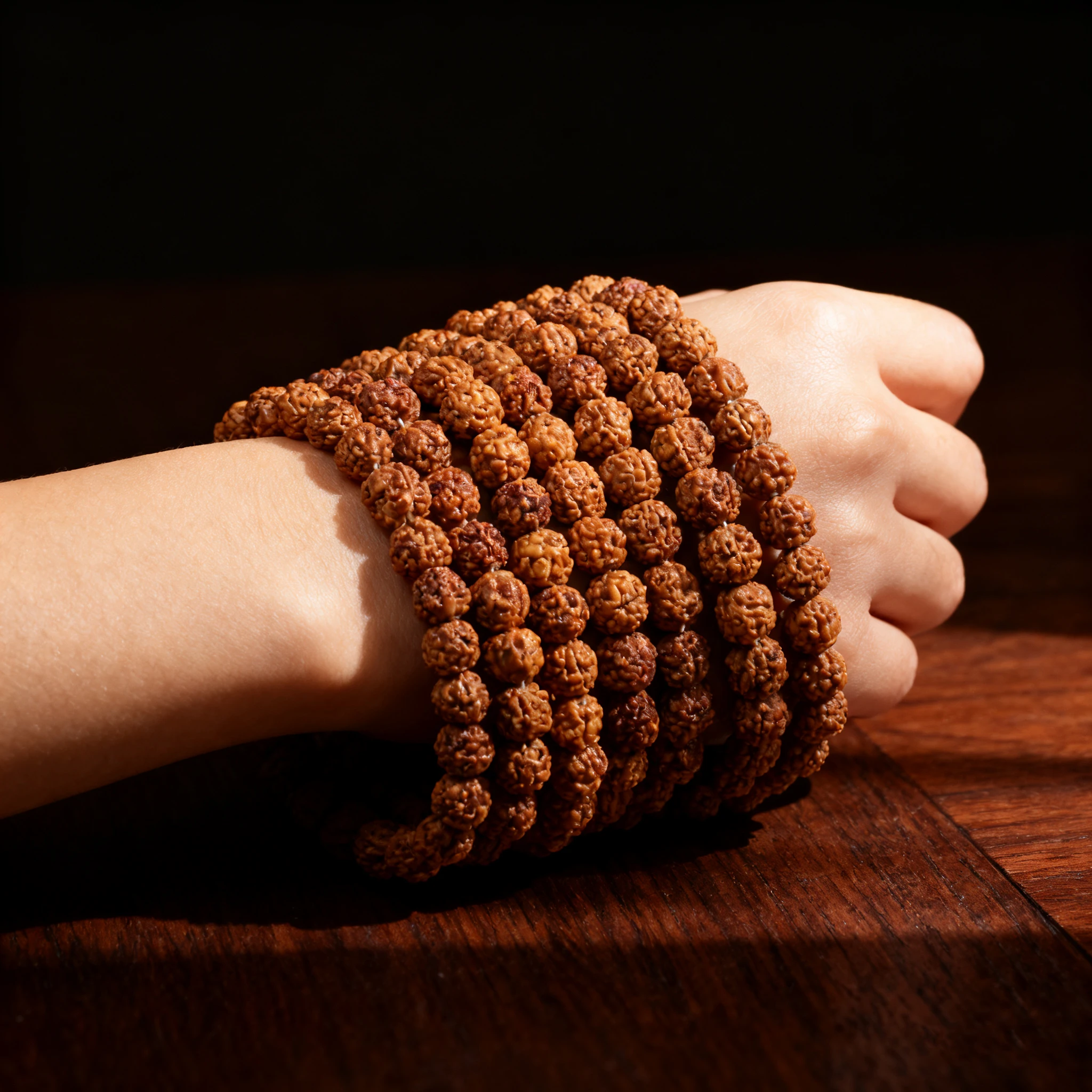 Natural Rudraksha Bodhi Beads 108 7MM Beads DIY Making Bracelets Long Necklace Prayer Buddhist Meditation Jewelry Spiritual Mala view 3