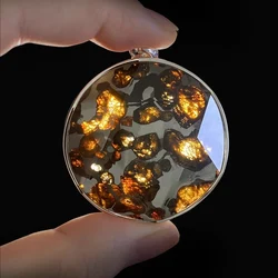 1Pcs Natural Kenyan Sericho Meteorite Pendant Hexagram Meteorite Pendant Home Falling Stone Handicrafts Decoration Ornaments