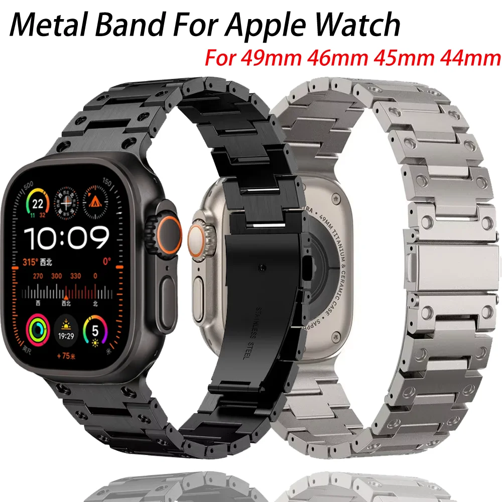 Cinturino in metallo per cinturino Apple Watch Ultra 2/1 49mm 10 46mm 9 8 7 45mm cinturino per iWatch 6 5 4 SE 44mm Correa accessori