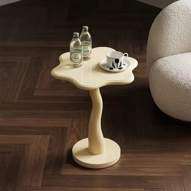Elegant Cloud Shaped Sculptural Coffee Table, Scandinavian Style Premium Wood Sofa Side Table for Living Room