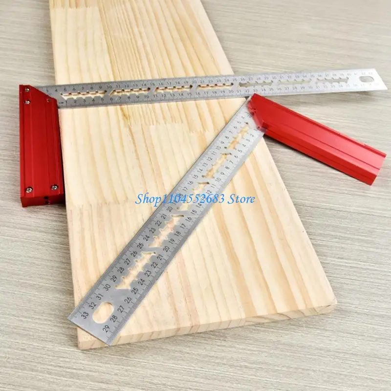 

Y6GD Accurate 45 Degree Marking Aluminum Angled Ruler With Double Side Scale For Professional Use