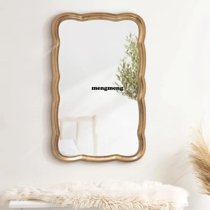 A139Medieval style makeup dressing mirror household wall hanging retro decorative mirror household bathroom bathroom mirror