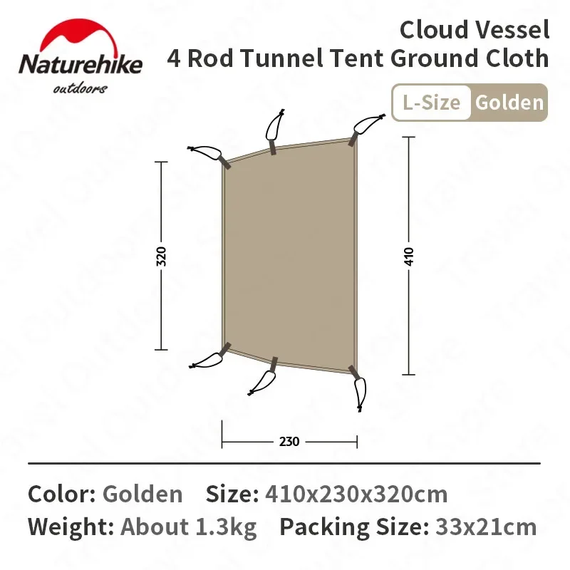 Naturehike NH20ZP015 L/M Size 3 / 4 Pole Tunnel Tent Mat Camping Ground Cloth Waterproof Floor Mat Tent Accessories